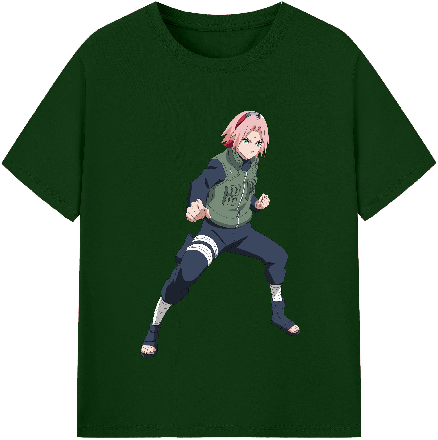 （画像用） NARUTO -ナルト- 春野サクラ Haruno Sakura 綿100％半袖Tシャツ（フロントプリント）